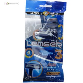 تصویر ژیلت سه لبه لمسر 4 عددی Lemser Razor 3 Blade 4 pc