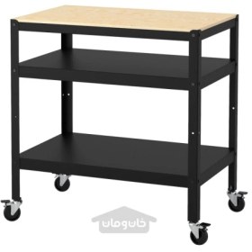 تصویر ترولی ایکیا مدل IKEA BROR رنگ مشکی/تخته سه لایه کاج تحویل 29 روزه IKEA BROR