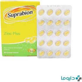 تصویر قرص زینک پلاس سوپرابیون Suprabion Zinc Plus 60 Coated Tablets