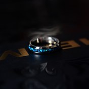 تصویر حلقه اوپال پرطاووسی قالب باریک 