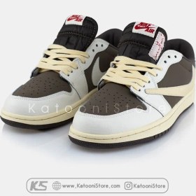 تصویر کتونی جردن تراویس مانستر سایز ۴۲ NIKE AIR JORDAN 1 LOW TRAVIS SCOTT MEDIUM OLIVE