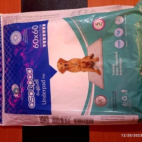 تصویر پد زیرانداز سگ آسوپد سایز60در60پنج تایی 