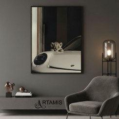 تصویر تابلو دکوراتیو شیر و پورشه C1 