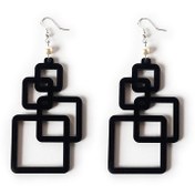 تصویر گوشواره چوبی هنری مروارید دار طرح EG69 