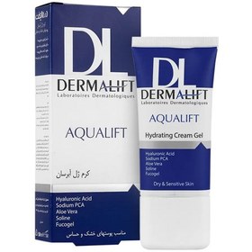 تصویر کرم ژل آبرسان مناسب پوست خشک و حساس درمالیفت 50 میلی لیتر Dermalift Hydrating Cream Gel Dry and Sensitive 50 ml