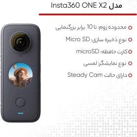 تصویر دوربین فیلم برداری ورزشی اینستا 360 مدل Insta360 ONE X2 