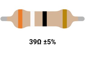 تصویر RESISTOR 2W 39R %5 – مقاومت ۲ وات ۳۹ اهم ۵% کربنی 