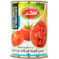 تصویر کنسرو گوجه فرنگی خرد شده سحر وزن ۴۰۰ گرم 