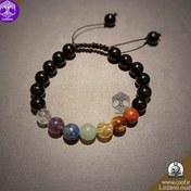 تصویر دستبند هفت چاکرا با سنگ اونیکس 