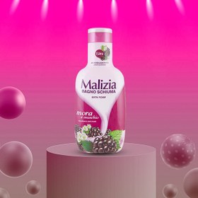 تصویر فوم حمام مشک و شاه توت مالیزیا Malizia Mora حجم 1000 میلی لیتر Malizia Mora bath foam with musk and blackberry, volume 1000 ml