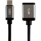 تصویر کابل مبدل OTG USB-C کی نت پلاس مدلKP-C2003 طول 0.2 متر KNETPLUS KP-C2003 USB3.0 CM to USB3.0 AF (OTG) Cable 0.2m