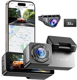 تصویر VVCAR DASH CAM جلو و عقب ، 4K UHD DASHCAM DASHCAM ، 3.16 "IPS صفحه نمایش لمسی دوربین دوربین Dash Dash ، GPS داخلی WiFi ، 170 زاویه دید گسترده ، حالت پارکینگ 24H ، G-Sensor ، WDR ، Vision Night ، کارت 32 گیگابایتی رایگان-R16 VVCAR Dash Cam Front and Rear, 4K UHD Dual Dashcam, 3.16&quot; IPS Touchscreen Car Camera Dash Cam, Built-in WiFi GPS, 170 Wide Angle, 24H Parking Mode, G-Sensor, WDR, Night Vision, Free 32GB Card - R16