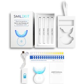 تصویر پک بیلیچینگ خانگی smilekit + دستگاه LED نور UV تثبیت کننده (اصل) ا Smilekit Teeth Whitening Kit LED Accelerator Light Peroxide Gel Pen Tooth Whitener Dental Bleaching Teeth Cleaner Oral Whitening Smilekit Teeth Whitening Kit LED Accelerator Light Peroxide Gel Pen Tooth Whitener Dental Bleaching Teeth Cleaner Oral Whitening