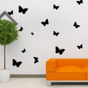 تصویر استیکر دیواری طرح پروانه کد M02 بسته ۱۵ عددی 