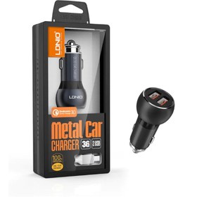 تصویر شارژر فندکی 36 وات الدینیو مدل C503 به همراه کابل تبدیل USB به LIGHTNING 