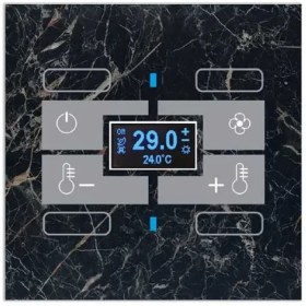تصویر کلید هوشمند ترموستاتیک QUBIK MARBLE Glass thermostat 4 buttons 80X80 Black 