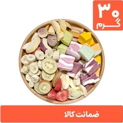 تصویر باکس مخلوط میوه و بستنی خشک پفکی 30 گرمی (فریز درایر freeze-dried) 