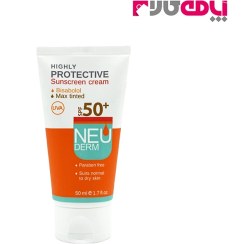 تصویر ضد آفتاب رنگی تیره SPF50 نئودرم 