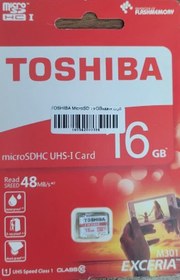 تصویر کارت حافظه TOSHIBA MICROSD 16GB 