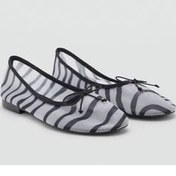 تصویر بابیت زنانه کفش های مسطح با الگوی حیوانات MANGO 