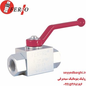 تصویر شیر ربع گرد هیدرولیک1/2 فولادی اصلیferro 