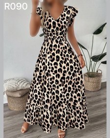 تصویر پیراهن زنانه بلند کمر کشی R090