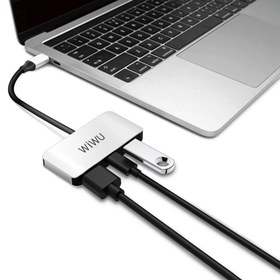 تصویر هاب تایپ سی دارای 3 پورت ویوو مدل Alpha C2H WiWU Alpha C2H Usb Type C Hub