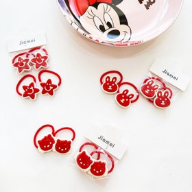 تصویر کش مو پیکسل قرمز Hair pixel heart and star