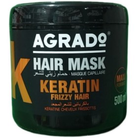 تصویر ماسک مو کراتینه آگرادو AGRADO مناسب مو های وز و مجعد حجم 500 میل(مشکی) Agrado Keratin HAIR MASK