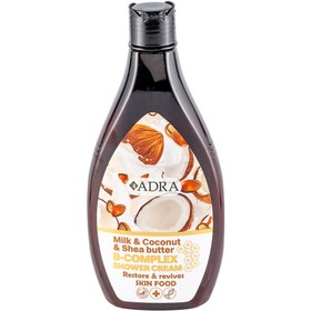 تصویر شامپو بدن کرمی آدرا حاوی روغن نارگیل و شی باتر حجم ۴۰۰ میلی لیتر 