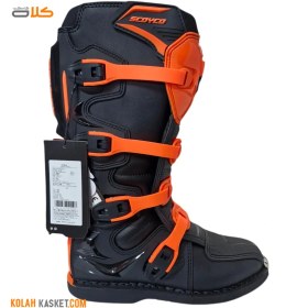 تصویر بوت موتور سواری اسکایکو SCYCO کراسی مشکی نارنجی SCYCO Cross Motorcycle Boots Black Orange