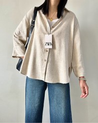 تصویر شومیز لینن نارگیلی ترک مدل آلما 