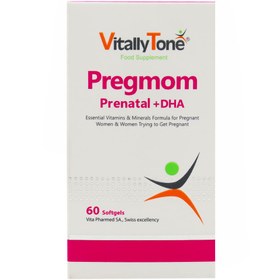 تصویر سافت ژل پرگمام ویتالی تون 60 عددی Vitally Tone Pregmom 60 Softgels