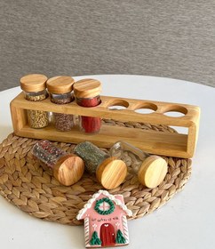 تصویر ست ادویه 6 عددی چوبی لیمون Set of 6 wooden limon spices