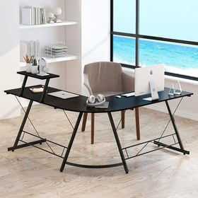 تصویر میز گیمینگ L شکل 