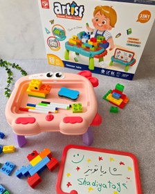 تصویر میز لگو و نقاشی 