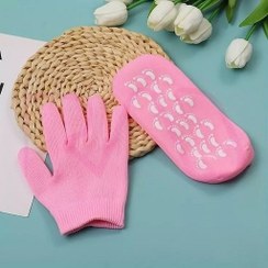 تصویر ست دستکش و جوراب سیلیکونی نرم کننده جعبه دار درجه 1 