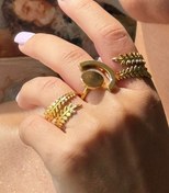 تصویر انگشتر طرح برگ زیتون و انگشتر سیاره ای ضد حساسیت 