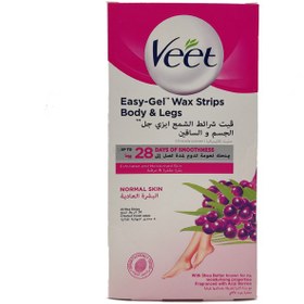 تصویر نوار موبر بدن ویت مخصوص پوست معمولی بسته 20 عددی Veet For Normal Skin Body Hair Removal Wax Strip