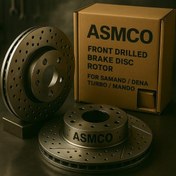 تصویر دیسک ترمز جلو سمند دنا زانتیا ۲۰۰۰ سوراخدار آسمکو 