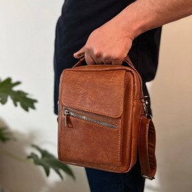 تصویر کیف دوشی مردانه چرم مصنوعی 