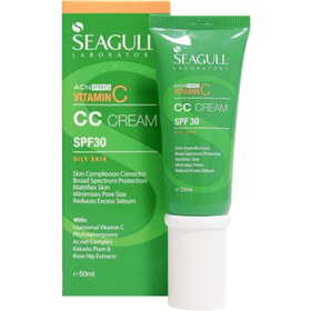 تصویر کرم رنگی متعادل کننده چربی SPF30 سی گل CC CREAM SEAGULL 