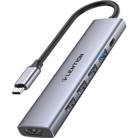 تصویر هاب شش پورت USB-C لنشن مدل CH17 Lention USB-C 6 in 1 Hub Adapter CH17