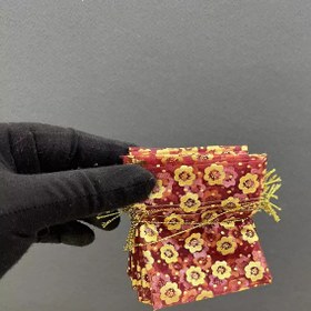 تصویر کیسه آجیل توری 10 عددی قرمز 