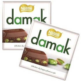 تصویر شکلات تخته‌ای داماک اصل ترکیه با مغز پسته وزن ۶۰ گرم Nestle damak