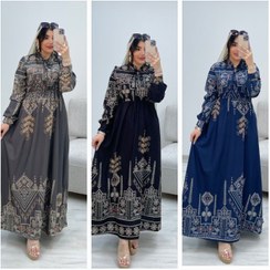 تصویر پیراهن ساحلی سنتی زنانه فری سایز جنس فلور نخ 