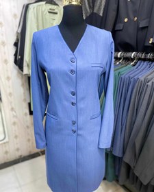 تصویر مانتو شلوار اداری مدل یقه هفت 