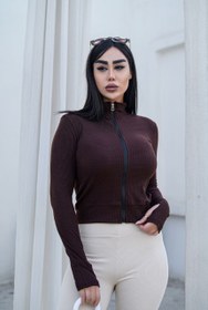 تصویر بلوز جلو زیپ دار - سفید 