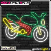 تصویر نئون مینیمال طرح موتور سیکلت minimal neon of racing motorcycle