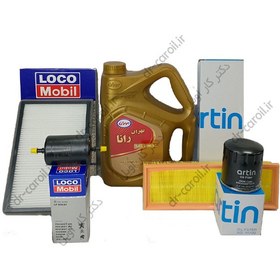 تصویر پکیج طلائی روغن موتور بهران | پژو 405، پرشیا، سمند (XU7) با صافی فلزی بنزین 